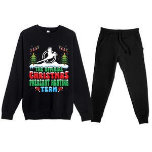 Snow Christmas Pheasant Hunting Team Premium Crewneck Sweatsuit Set