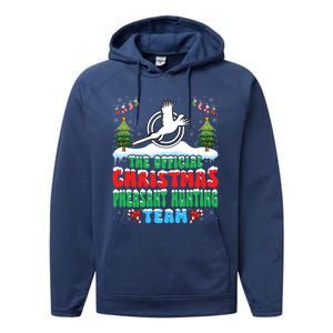 Snow Christmas Pheasant Hunting Team Performance Fleece Hoodie