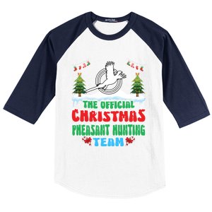 Snow Christmas Pheasant Hunting Team Baseball Sleeve Shirt