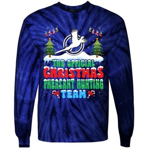 Snow Christmas Pheasant Hunting Team Tie-Dye Long Sleeve Shirt