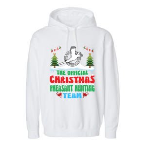 Snow Christmas Pheasant Hunting Team Garment-Dyed Fleece Hoodie