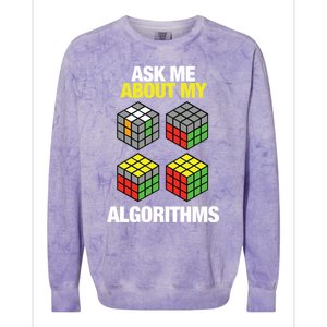 Speed Cubing Puzzle Cuber Cube Algorithms Great Gift Colorblast Crewneck Sweatshirt