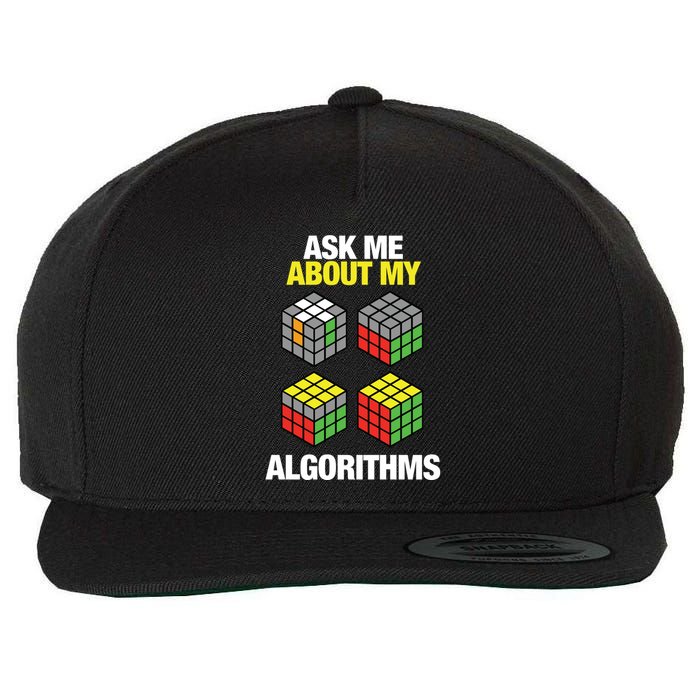 Speed Cubing Puzzle Cuber Cube Algorithms Great Gift Wool Snapback Cap