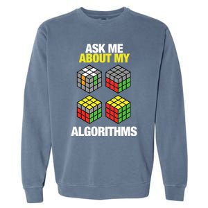 Speed Cubing Puzzle Cuber Cube Algorithms Great Gift Garment-Dyed Sweatshirt