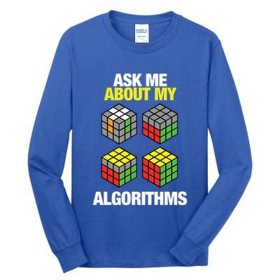 Speed Cubing Puzzle Cuber Cube Algorithms Great Gift Tall Long Sleeve T-Shirt
