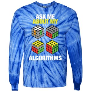 Speed Cubing Puzzle Cuber Cube Algorithms Great Gift Tie-Dye Long Sleeve Shirt