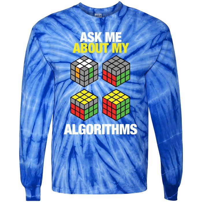 Speed Cubing Puzzle Cuber Cube Algorithms Great Gift Tie-Dye Long Sleeve Shirt