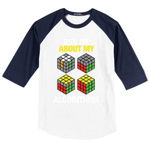 Speed Cubing Puzzle Cuber Cube Algorithms Great Gift Baseball Sleeve Shirt