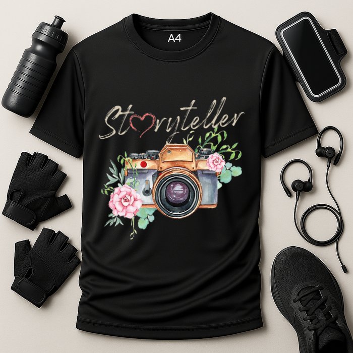 Storyteller Camera Photography Photographer Cameraman Ideas Cooling Performance Crew T-Shirt