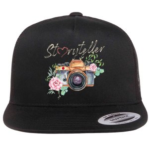 Storyteller Camera Photography Photographer Cameraman Ideas Flat Bill Trucker Hat