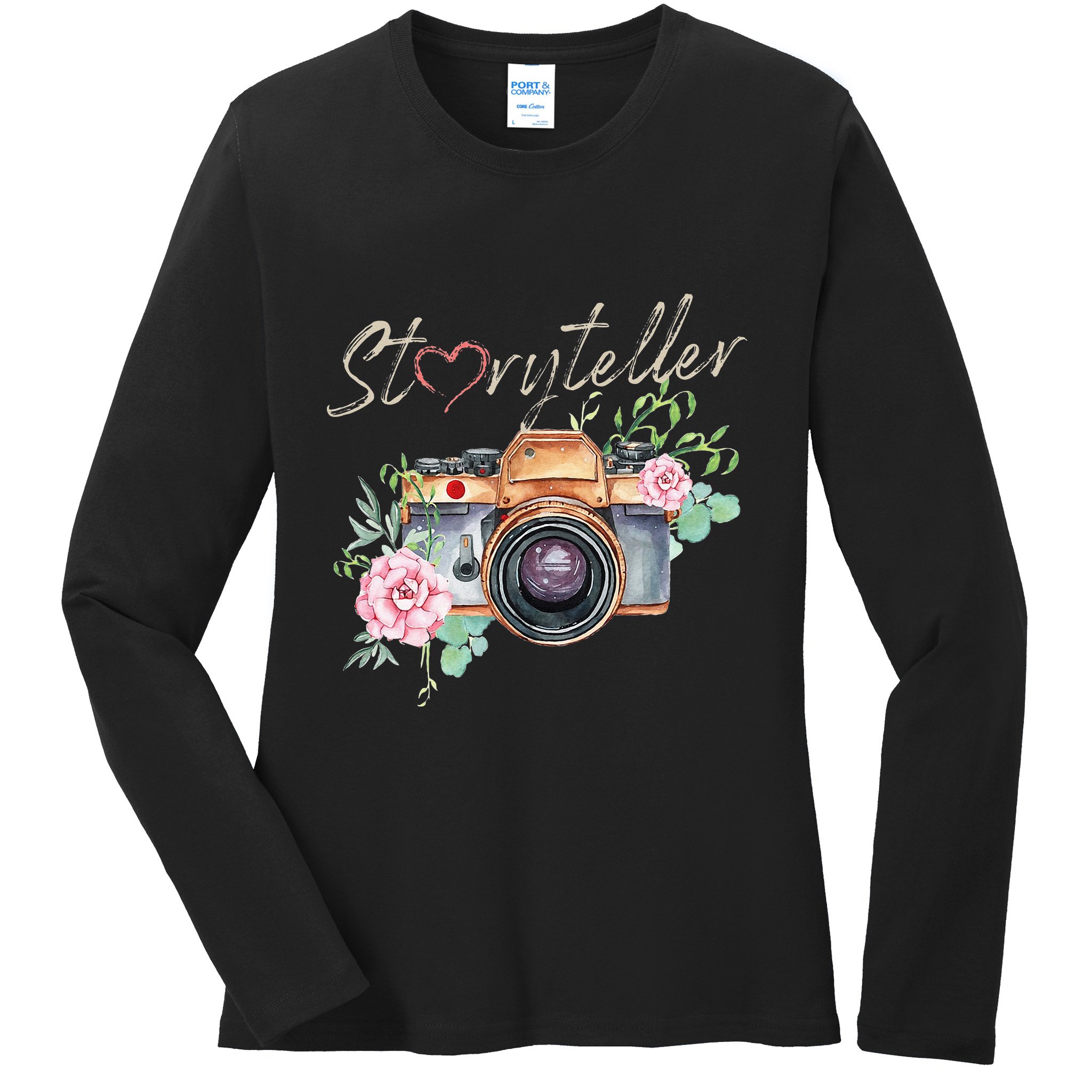 Storyteller Camera Photography Photographer Cameraman Ideas Ladies Long Sleeve Shirt