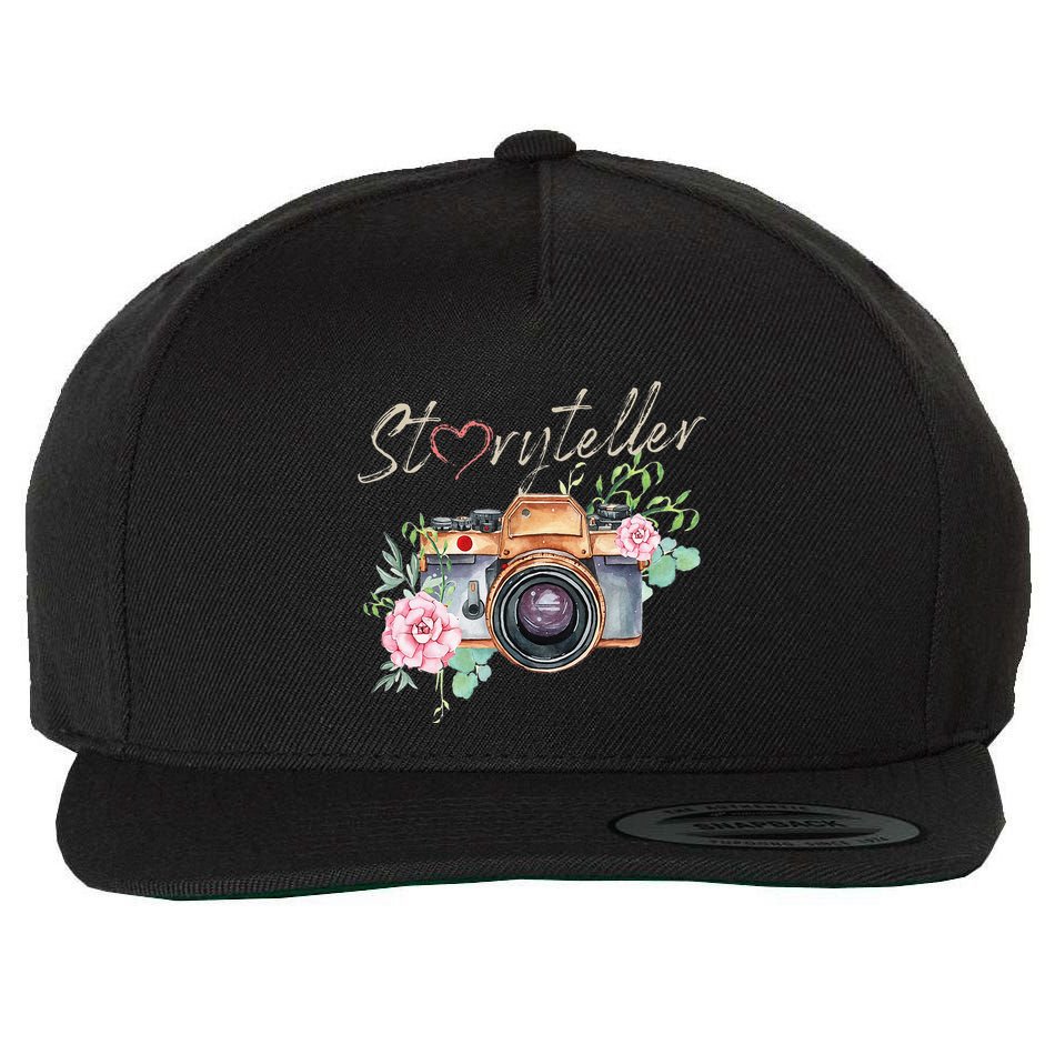 Storyteller Camera Photography Photographer Cameraman Ideas Wool Snapback Cap