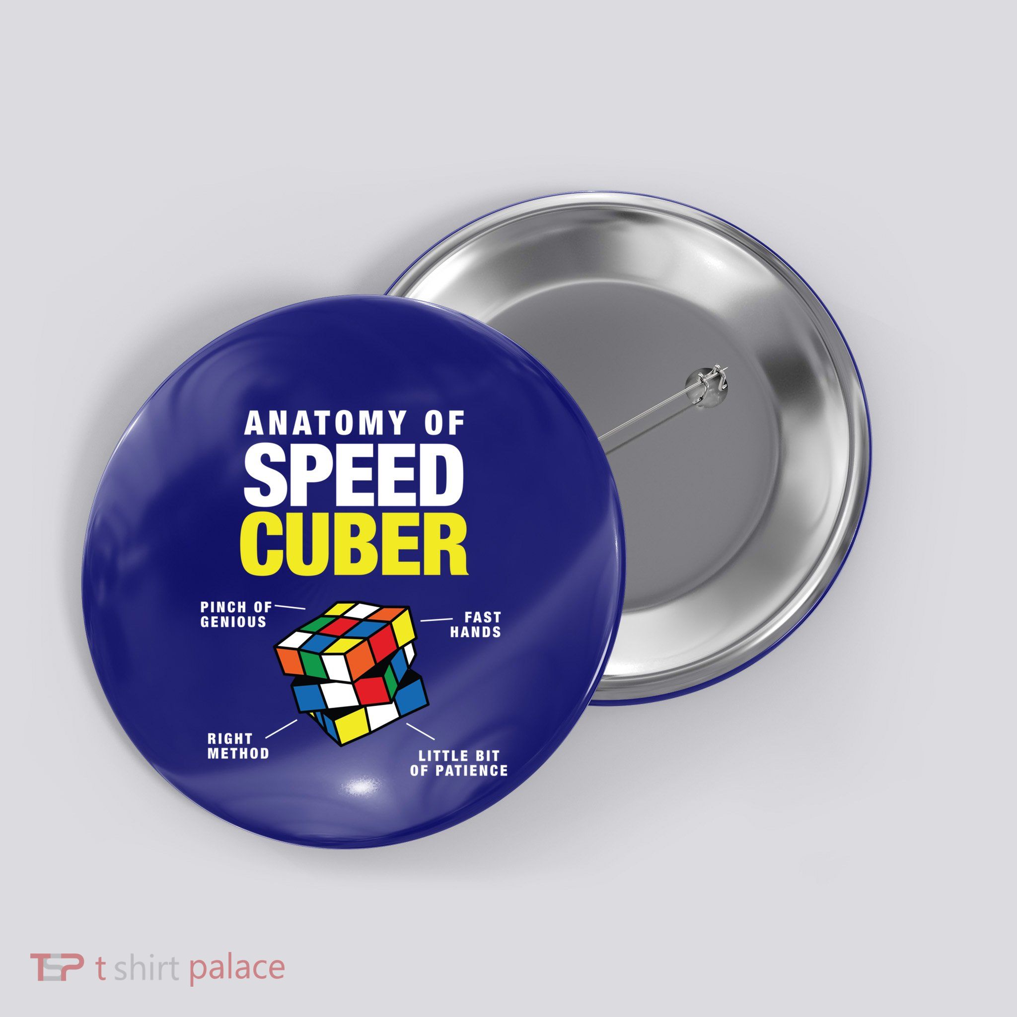 Speed Cubing Puzzle Cuber Cube Anatomy Gift Button