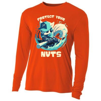 Squirrel Catcher Protect Your Nuts Funny Baseball Cute Gift Cooling Performance Long Sleeve Crew