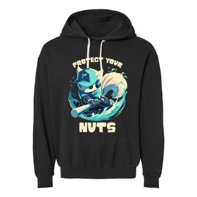 Squirrel Catcher Protect Your Nuts Funny Baseball Cute Gift Garment-Dyed Fleece Hoodie