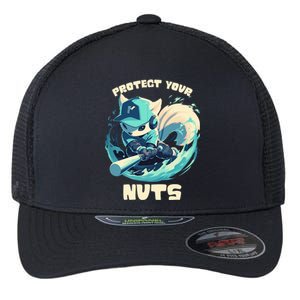 Squirrel Catcher Protect Your Nuts Funny Baseball Cute Gift Flexfit Unipanel Trucker Cap