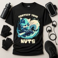 Squirrel Catcher Protect Your Nuts Funny Baseball Cute Gift Cooling Performance Crew T-Shirt