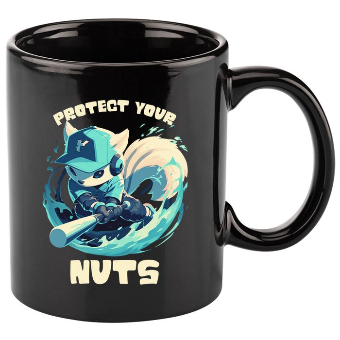 Squirrel Catcher Protect Your Nuts Funny Baseball Cute Gift 11oz C Handle Ceramic Mug