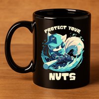 Squirrel Catcher Protect Your Nuts Funny Baseball Cute Gift 11oz C Handle Ceramic Mug