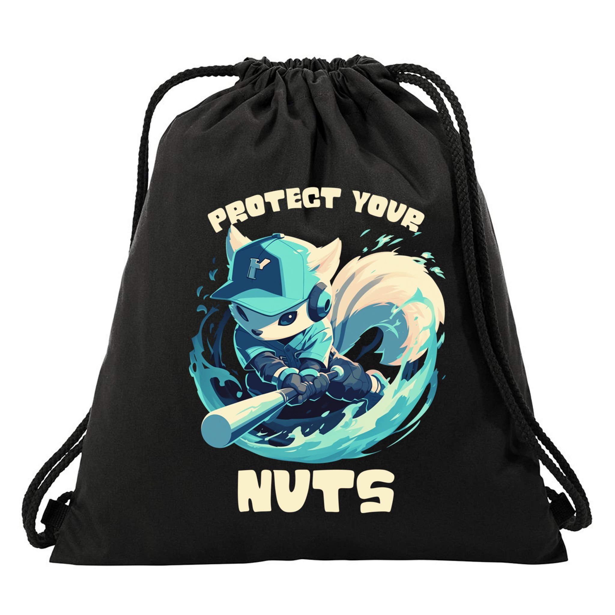 Squirrel Catcher Protect Your Nuts Funny Baseball Cute Gift Drawstring Bag