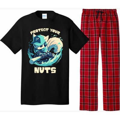 Squirrel Catcher Protect Your Nuts Funny Baseball Cute Gift Pajama Set