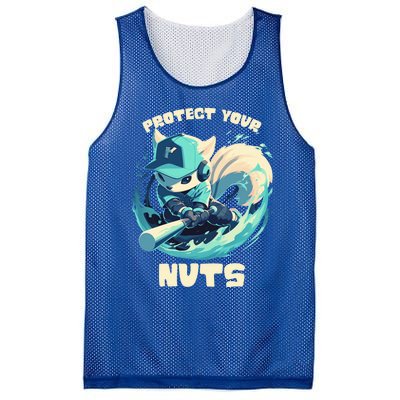 Squirrel Catcher Protect Your Nuts Funny Baseball Cute Gift Mesh Reversible Basketball Jersey Tank