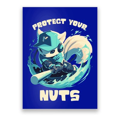 Squirrel Catcher Protect Your Nuts Funny Baseball Cute Gift Poster
