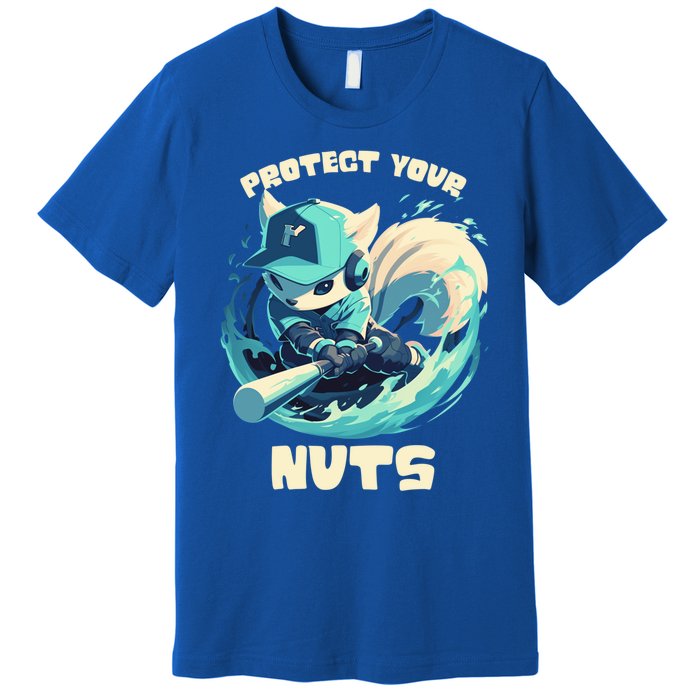 Squirrel Catcher Protect Your Nuts Funny Baseball Cute Gift Premium T-Shirt