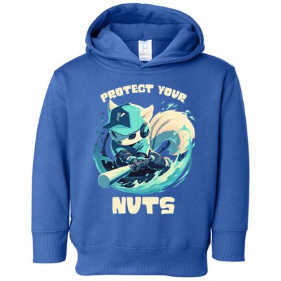 Squirrel Catcher Protect Your Nuts Funny Baseball Cute Gift Toddler Hoodie