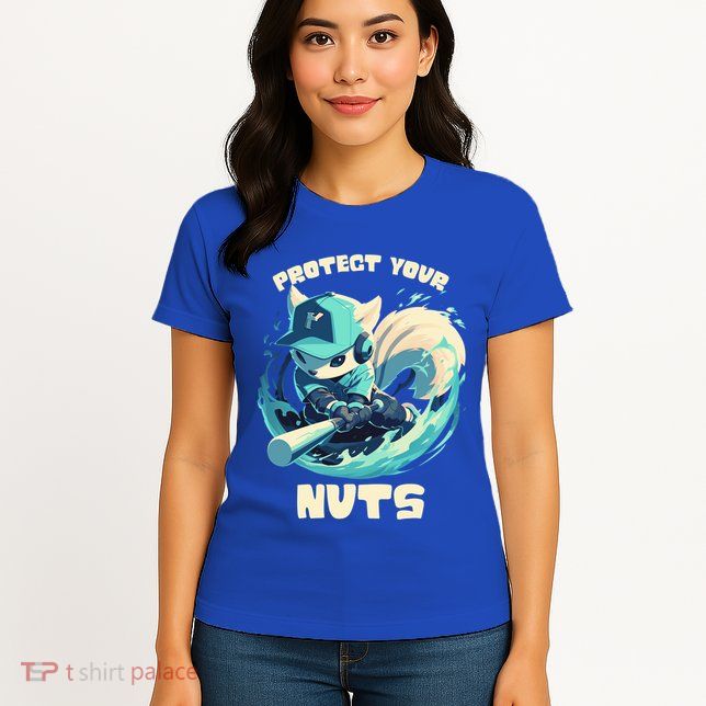 Squirrel Catcher Protect Your Nuts Funny Baseball Cute Gift Womens T-Shirt
