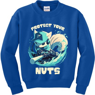 Squirrel Catcher Protect Your Nuts Funny Baseball Cute Gift Kids Sweatshirt