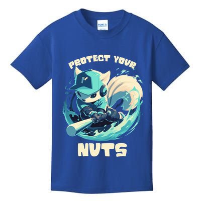 Squirrel Catcher Protect Your Nuts Funny Baseball Cute Gift Kids T-Shirt