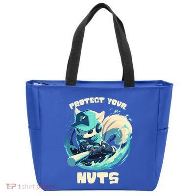 Squirrel Catcher Protect Your Nuts Funny Baseball Cute Gift Zip Tote Bag
