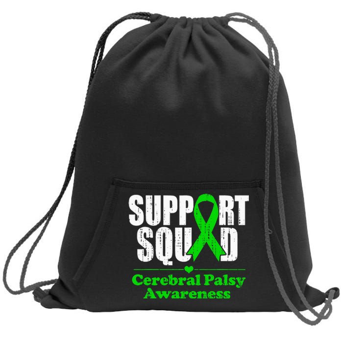 Support Cerebral Palsy Cp Awareness Month Green Ribbon Sweatshirt Cinch Pack Bag