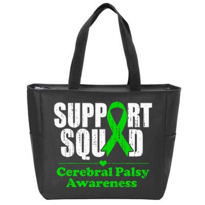 Support Cerebral Palsy Cp Awareness Month Green Ribbon Zip Tote Bag