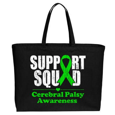 Support Cerebral Palsy Cp Awareness Month Green Ribbon Cotton Canvas Jumbo Tote