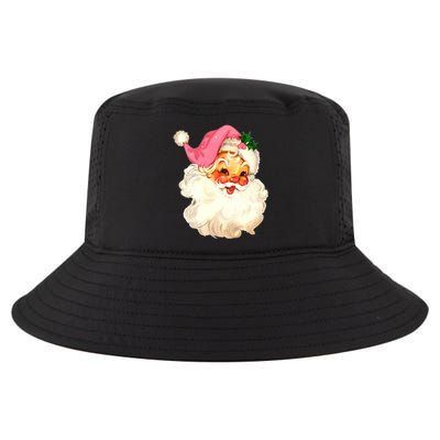 Santa Claus Pink Christmas Face Old Xmas Vintage Pink Santa Gift Cool Comfort Performance Bucket Hat