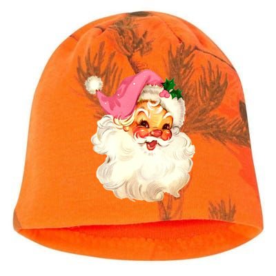 Santa Claus Pink Christmas Face Old Xmas Vintage Pink Santa Gift Kati - Camo Knit Beanie