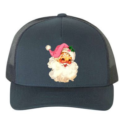 Santa Claus Pink Christmas Face Old Xmas Vintage Pink Santa Gift Yupoong Adult 5-Panel Trucker Hat