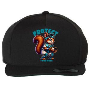 Squirrel Catcher Protect Your Nuts Funny Baseball Gift Wool Snapback Cap