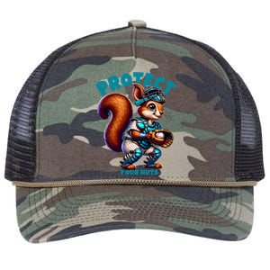 Squirrel Catcher Protect Your Nuts Funny Baseball Gift Retro Rope Trucker Hat Cap