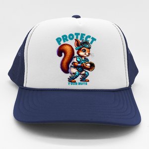 Squirrel Catcher Protect Your Nuts Funny Baseball Gift Trucker Hat