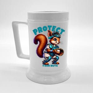 Squirrel Catcher Protect Your Nuts Funny Baseball Gift Beer Stein