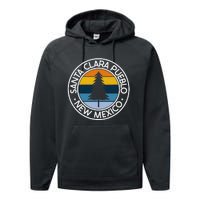 Santa Clara Pueblo New Mexico Nm Usa City Pride Retro Sunset Performance Fleece Hoodie