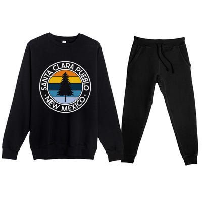 Santa Clara Pueblo New Mexico Nm Usa City Pride Retro Sunset Premium Crewneck Sweatsuit Set