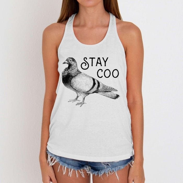 Stay Coo Pigeons Pigeon Breeder Women's Knotted Racerback Tank