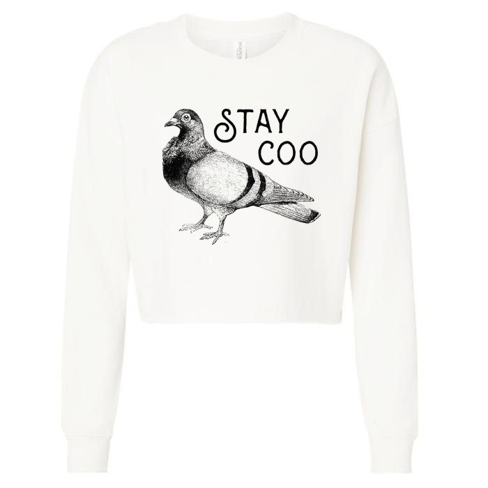 Stay Coo Pigeons Pigeon Breeder Cropped Pullover Crew