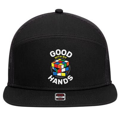 Speed Cubing Puzzle Cube Good With My Hands 7 Panel Mesh Trucker Snapback Hat