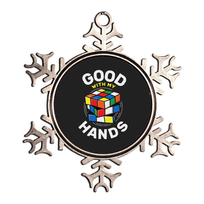Speed Cubing Puzzle Cube Good With My Hands Metallic Star Ornament