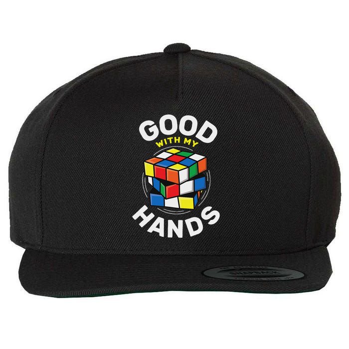 Speed Cubing Puzzle Cube Good With My Hands Wool Snapback Cap